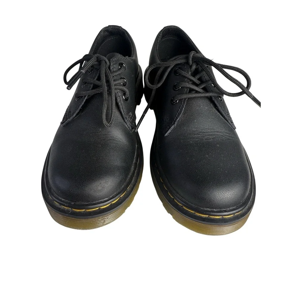 Dr. Doc Martens Kids Junior Boys Black‎ Leather Oxford Lace Up Shoes Size 13